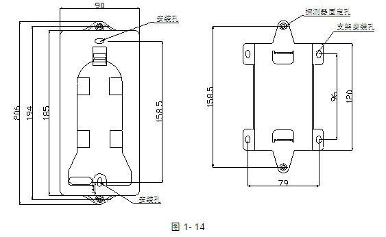 海灣JTY-HM-GST102線(xiàn)型光束探測(cè)器尺寸示意圖